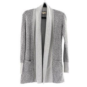 Yet Again Leopard‎ Print Cardigan Womens XS Gray Mob Wife Casual Contemporary